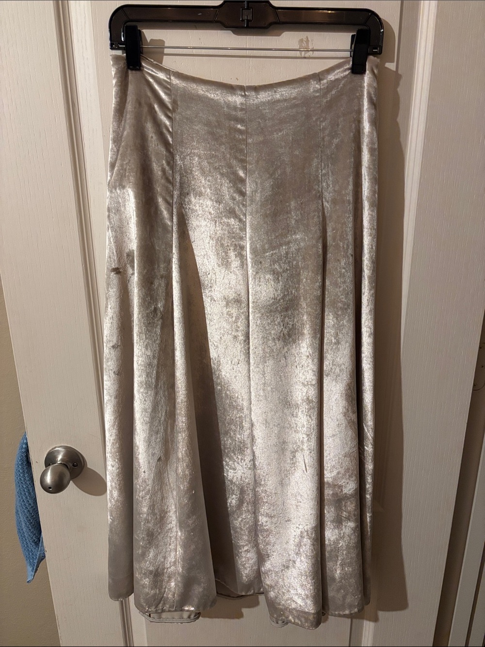 Vince Silver Velvet A-Line Skirt